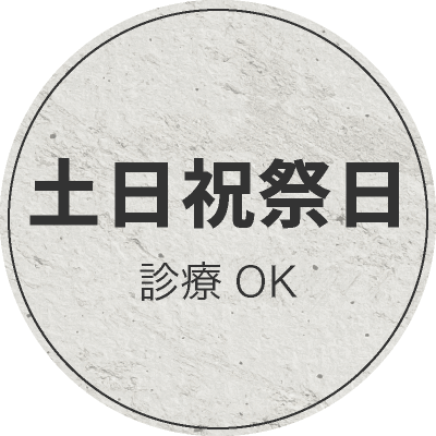 土日祝祭日。診療OK